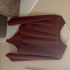 Express women’s burnt orange flowy bodysuit top